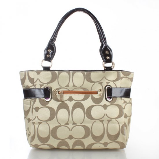 Coach Poppy Bowknot Signature Medium Apricot Totes FDF